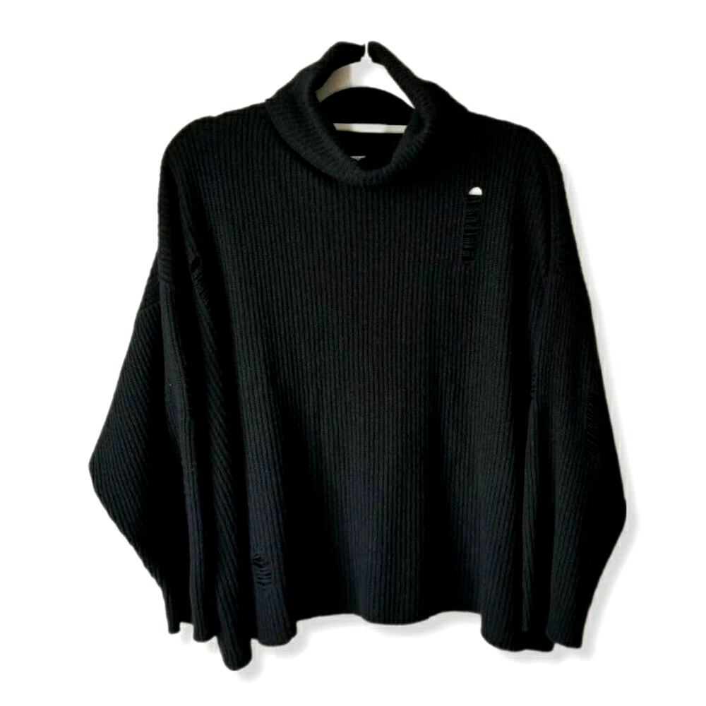 Aniye By Black Cashmere Sweater L Cozy Grunge Goth Italy Scandi Minimalist Comfy